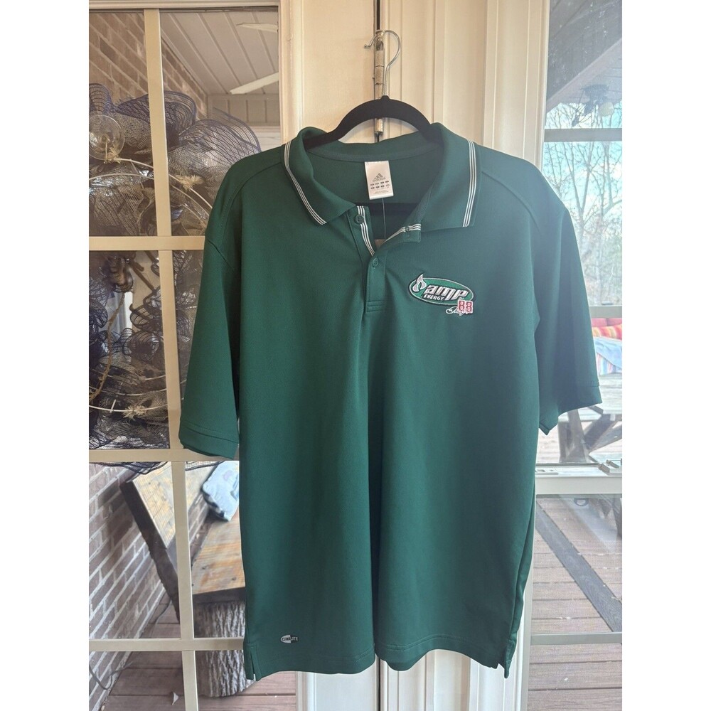 NWT Adidas Climalite Amp Racing Dale Earnhardt Jr. #88 Multi-Color Golf Shirt- L